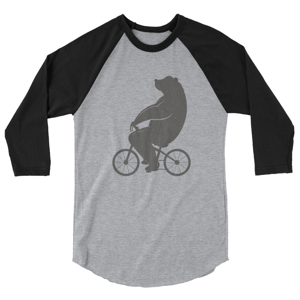 Bear On A Bike 3/4 sleeve raglan shirt