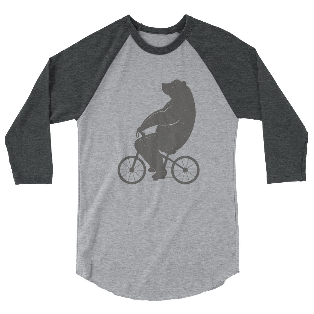 Bear On A Bike 3/4 sleeve raglan shirt